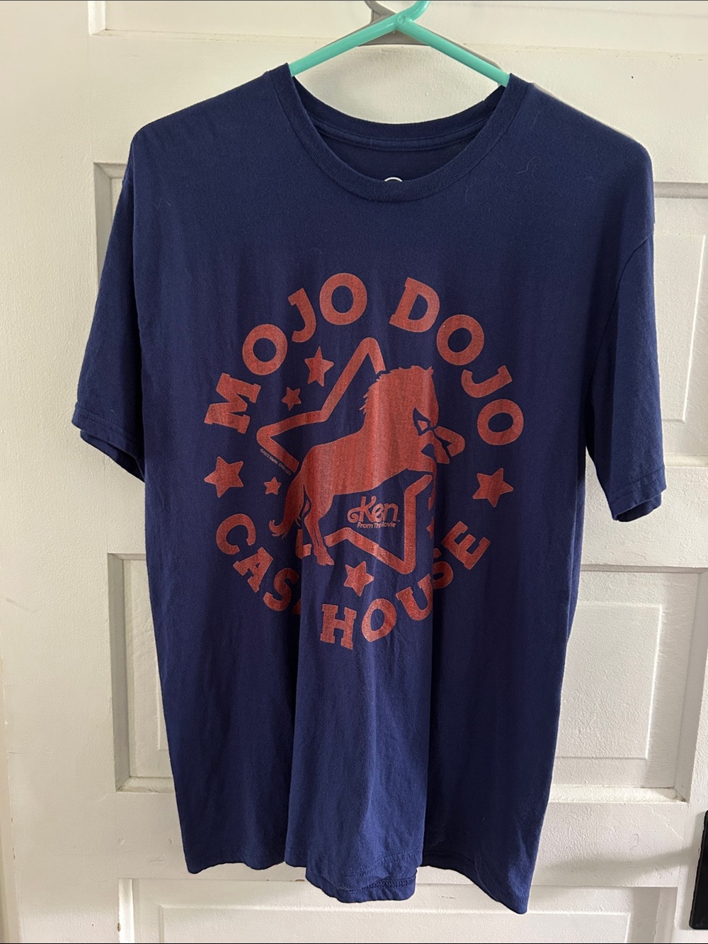 Mattel Mojo Dojo Casa House Barbie Ken Graphic Tee - Navy with Orange Print Sz L